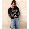 Elise Knit Sweater - Black & White Striped