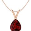 V-Bale Pear-Shaped Garnet Solitaire Pendant