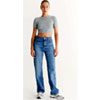 High Waist Straight Jeans - Medium Blue